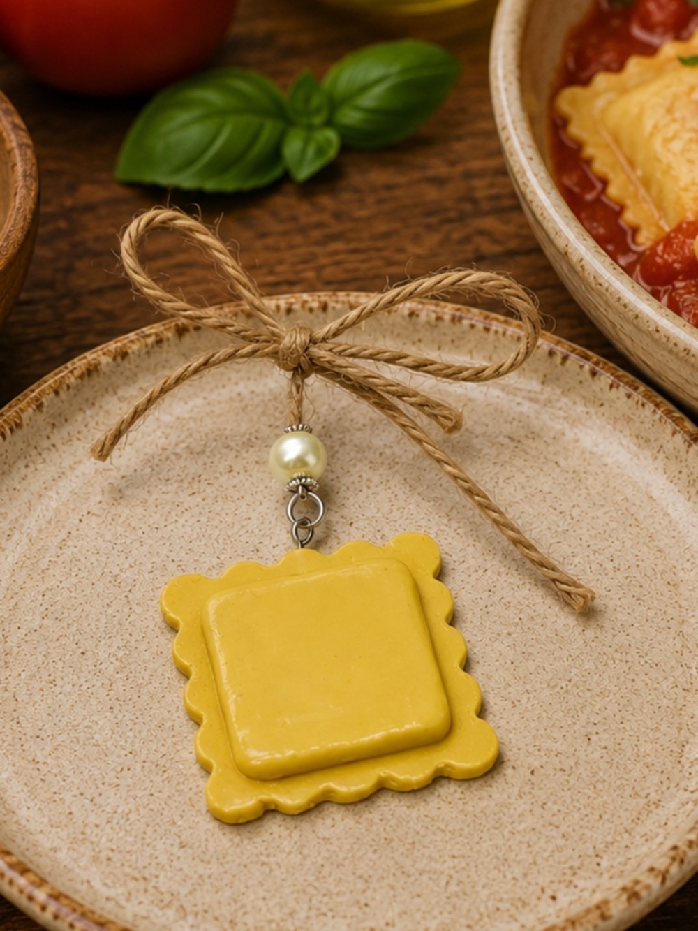 Ravioli Ornament | Handmade Italian Pasta Kitchen Decor | Foodie Gift